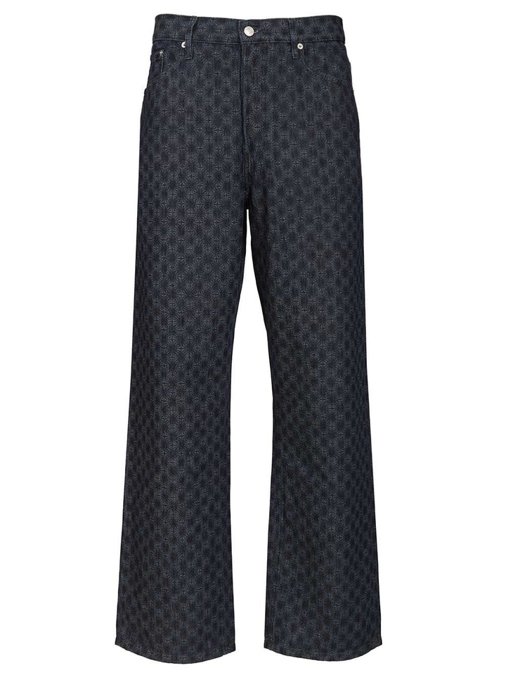 Dries Van Noten Floral Wide-Leg Jeans Trousers - Blue | e600f202ef78c4ff6461f3269cce72962cbb6d93