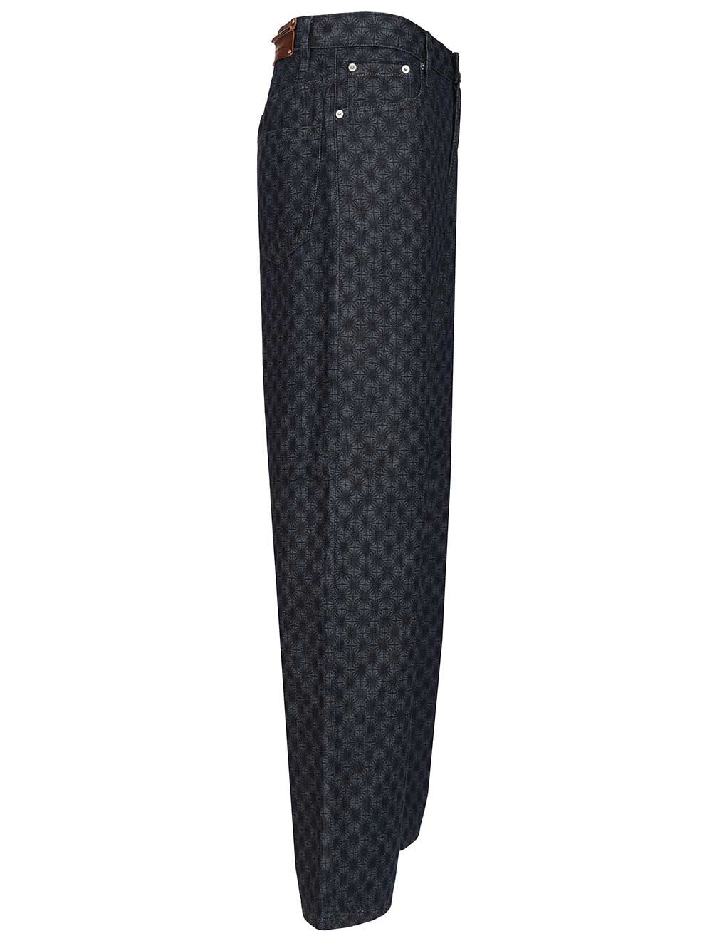 Dries Van Noten Floral Wide-Leg Jeans Trousers - Blue | c4507be23d711053e6b9534cb5a90cc8c343af49