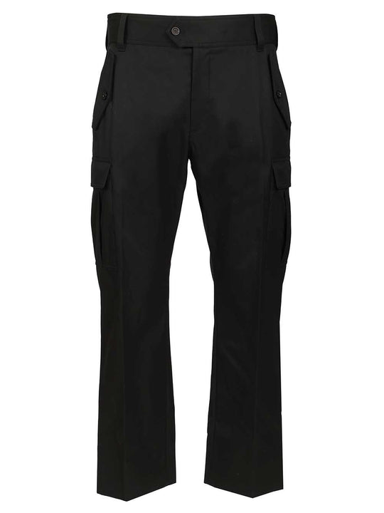 Strght Leg Cargo Trs Trousers Black