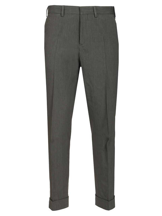 Tailored Linen Blend Trousers Grey
