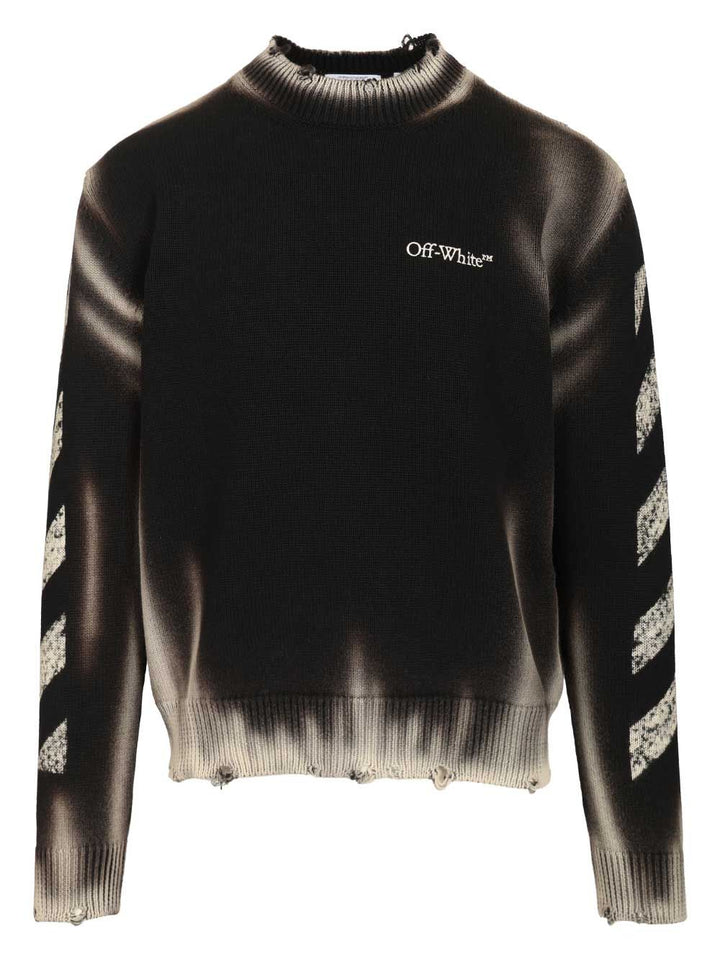 Off-White Diag Arr Corrosion Knitwear - Black | 6d2932888df208a15664386971ac1906b7eb05b4