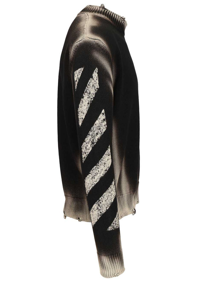 Off-White Diag Arr Corrosion Knitwear - Black | 6ff0bea837fc666aa0d6894d5ece13f3f89ded7b