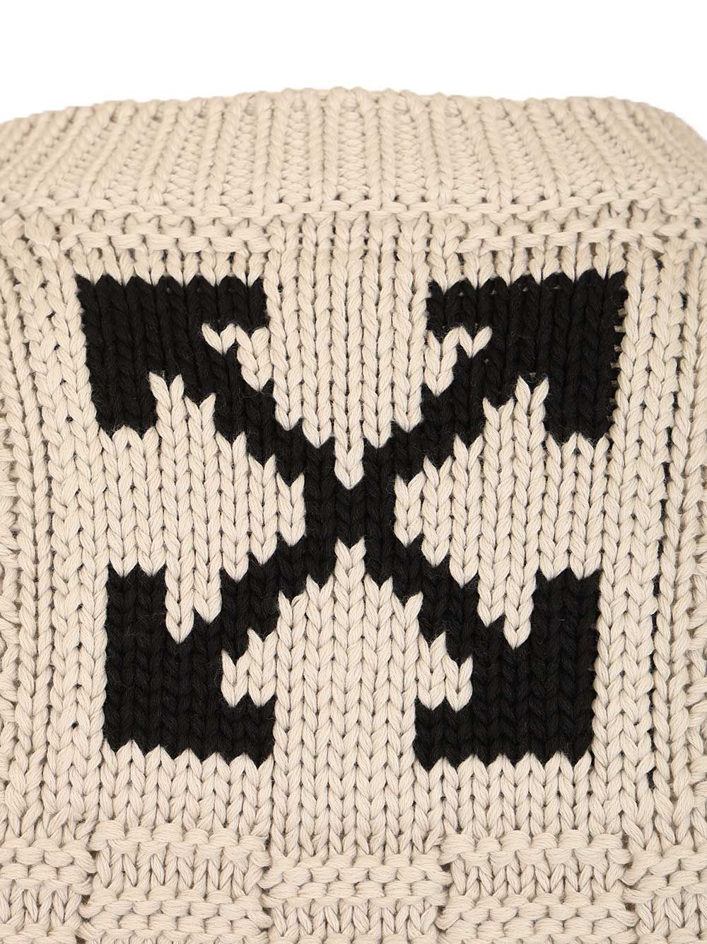 Off-White Arrow Cotton Sweater Knitwear - Beige | 17b1a157cf990e512ce481b815715279aecd49c0