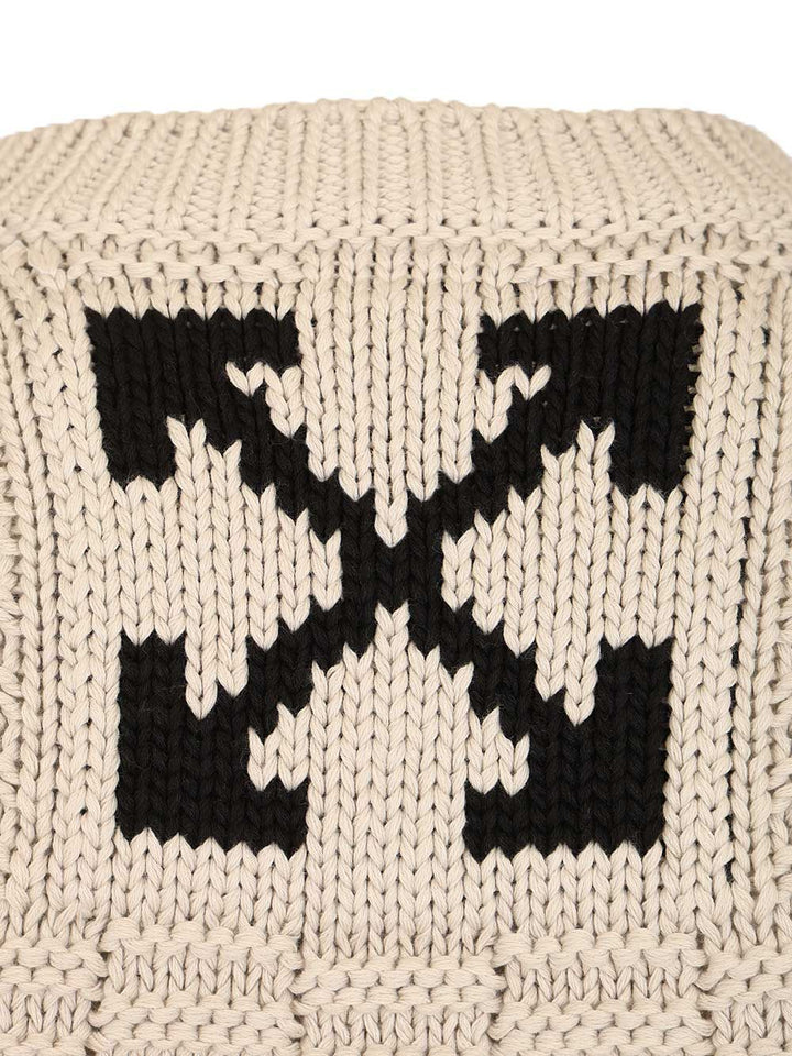 Off-White Arrow Cotton Sweater Knitwear - Beige | 17b1a157cf990e512ce481b815715279aecd49c0