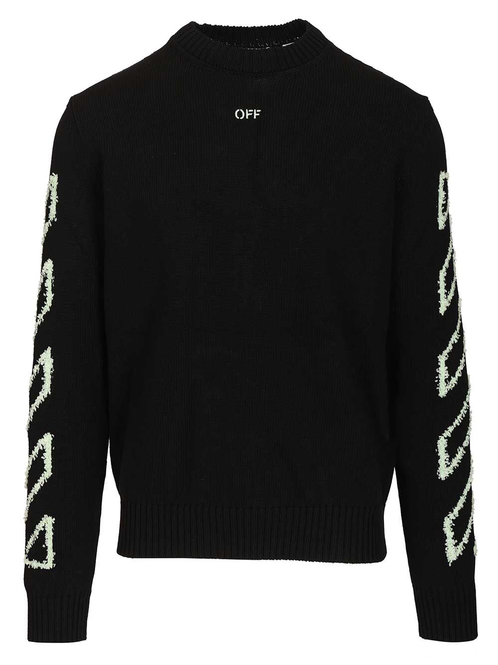 Off-White Arrow Embroidery Sweater Knitwear - Black | c878e0aa8f3f89d81d901addbb9870bceb7b883f