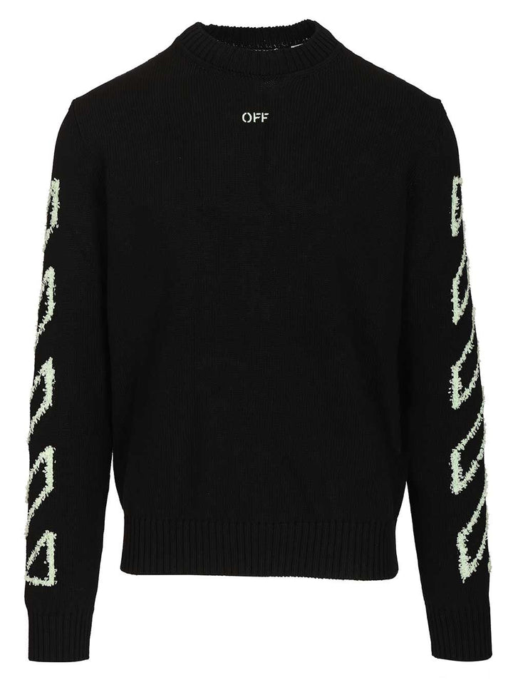 Off-White Arrow Embroidery Sweater Knitwear - Black | c878e0aa8f3f89d81d901addbb9870bceb7b883f