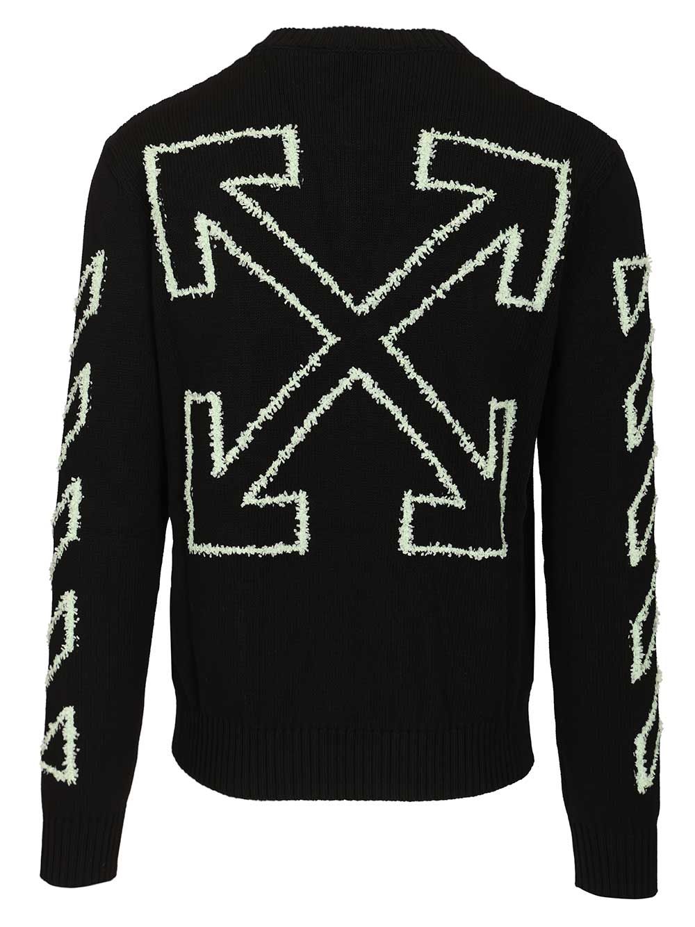 Off-White Arrow Embroidery Sweater Knitwear - Black | 253dfc258e4aaa193a29290f35556964b1cee2d2