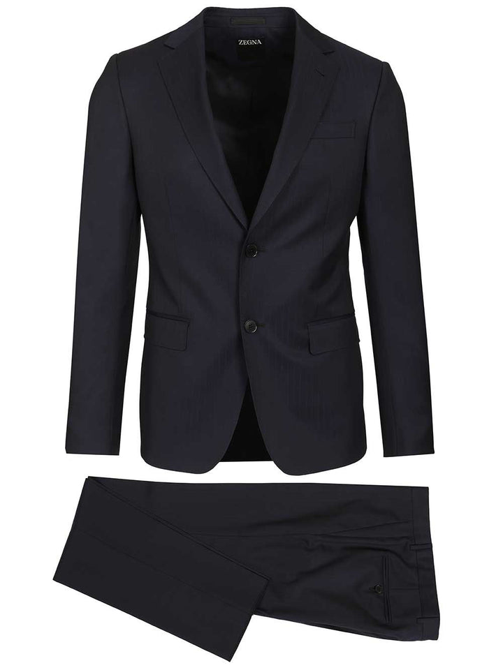 Ermenegildo Zegna Blue Pinstriped Suit Dresses - Blue | b6ef4b03de1ac206aef7ff8d8ba06d3e1c4888a7