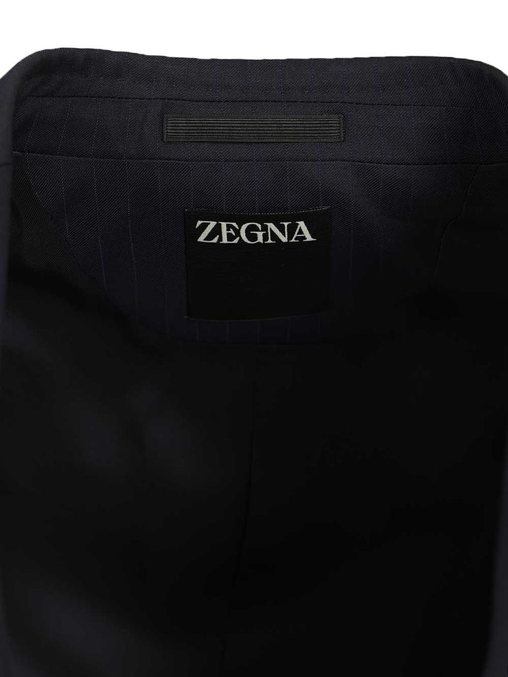 Ermenegildo Zegna Blue Pinstriped Suit Dresses - Blue | e93f0170bf8fc5bbf1c48a0cf3841bbea61b999d