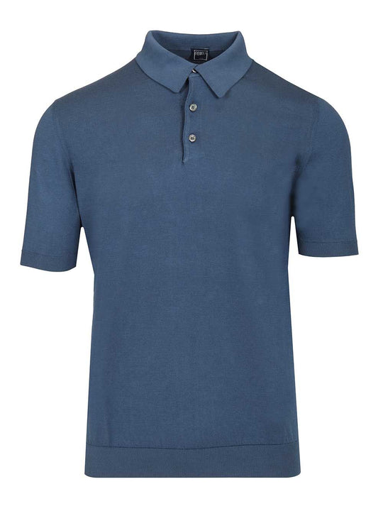 Crew Neck T-Shirt Knitwear Blue