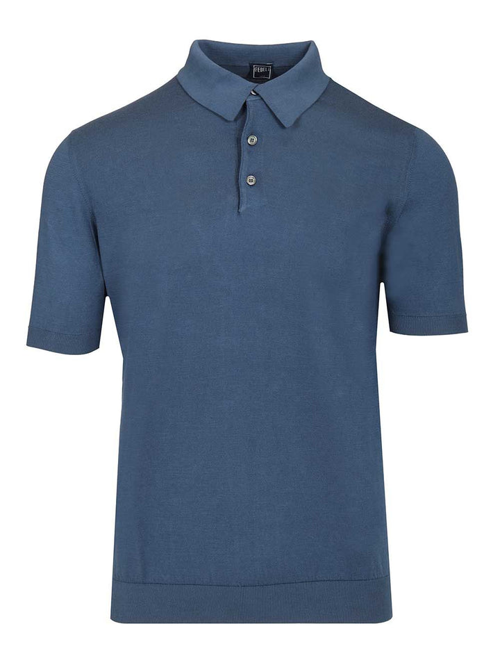 Fedeli Crew Neck T-Shirt Knitwear - Blue | 43058aca6552d1dae110ac3161f70b5bd76e1b19