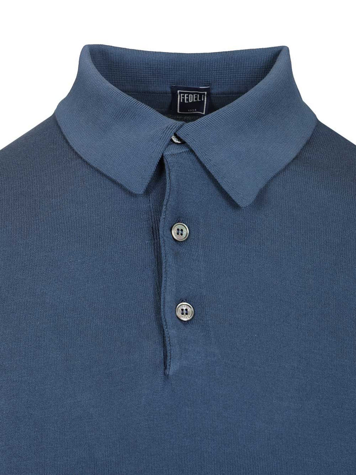 Fedeli Crew Neck T-Shirt Knitwear - Blue | 0344b367c50d25cdc06d8c83dc5a574f89bf7679