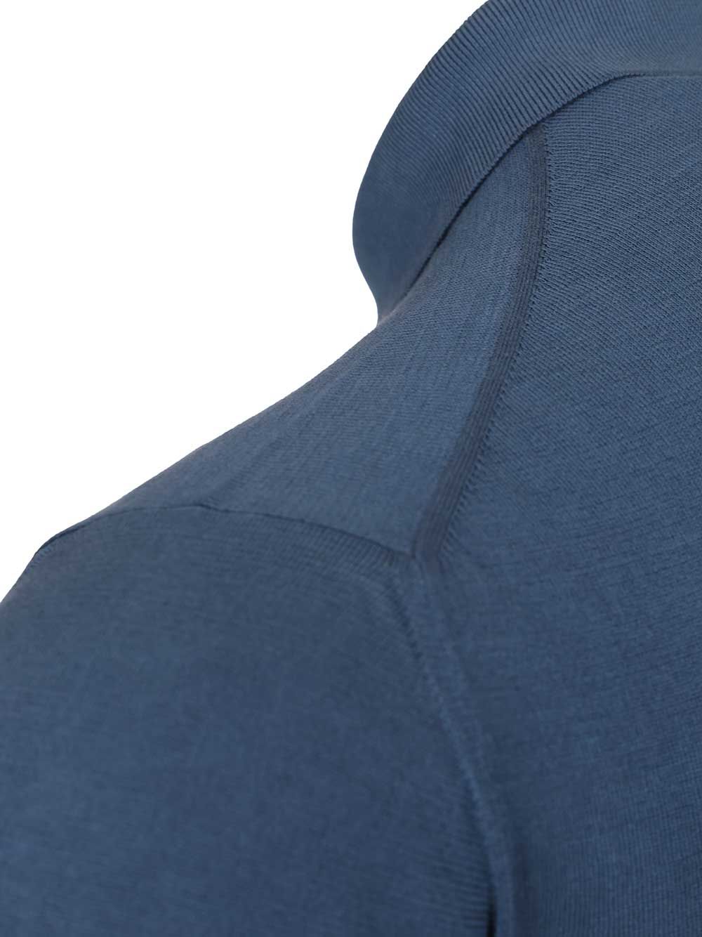 Fedeli Crew Neck T-Shirt Knitwear - Blue | b40bae9fcbf7e208aad5440d2de00bf26c8387ee