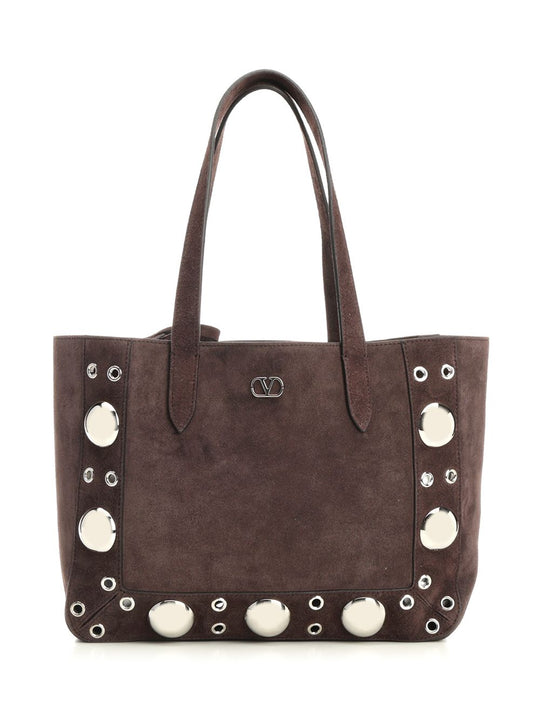 Medium Tote | Nellcote | Frame Suede A./Pall.Multi Studs-Logo Shoulder Bags Brown