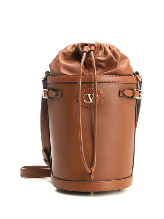 Bucket Bag | Antibes | Vit.Nappato C.T./Vit./L.Gold Logo Crossbody Bags Brown