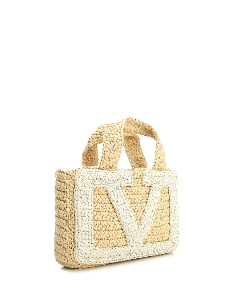 Valentino Garavani Small Shopping Bag Handbags - Beige | 740ccbd1204a02fc6378e4efc25511855d9f438e