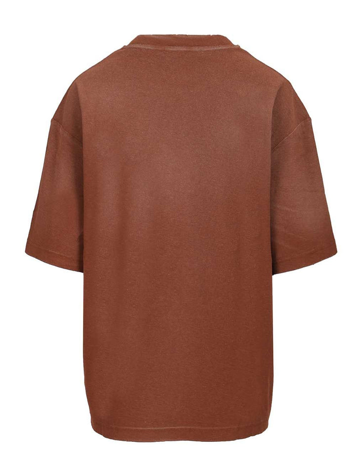 Acne Studios Cotton And Hemp T-Shirt - Brown | e189ac590cc57f29d12e39340cd299131dc4a4e0