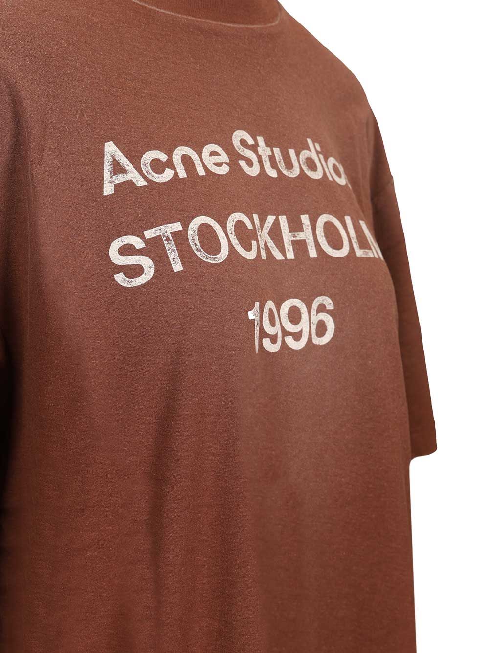 Acne Studios Cotton And Hemp T-Shirt - Brown | 8f0522d62f9b8efb7ee4d70a2de550adbd9febde