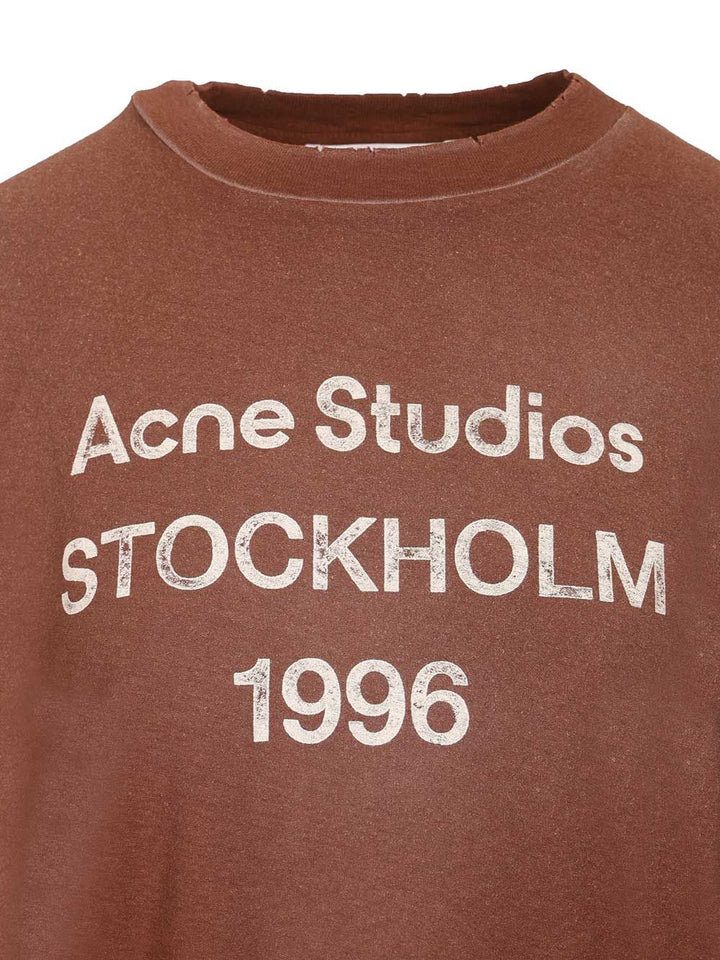 Acne Studios Cotton And Hemp T-Shirt - Brown | 557e94ad4f309721ee9d84be60f593a368e681a7