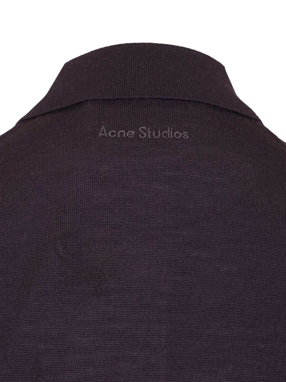 Acne Studios Layered Wool Polo Shirt T-Shirt - Violet | 7fbcc283a3acf1f3c55f5bb707221eef7e83f778