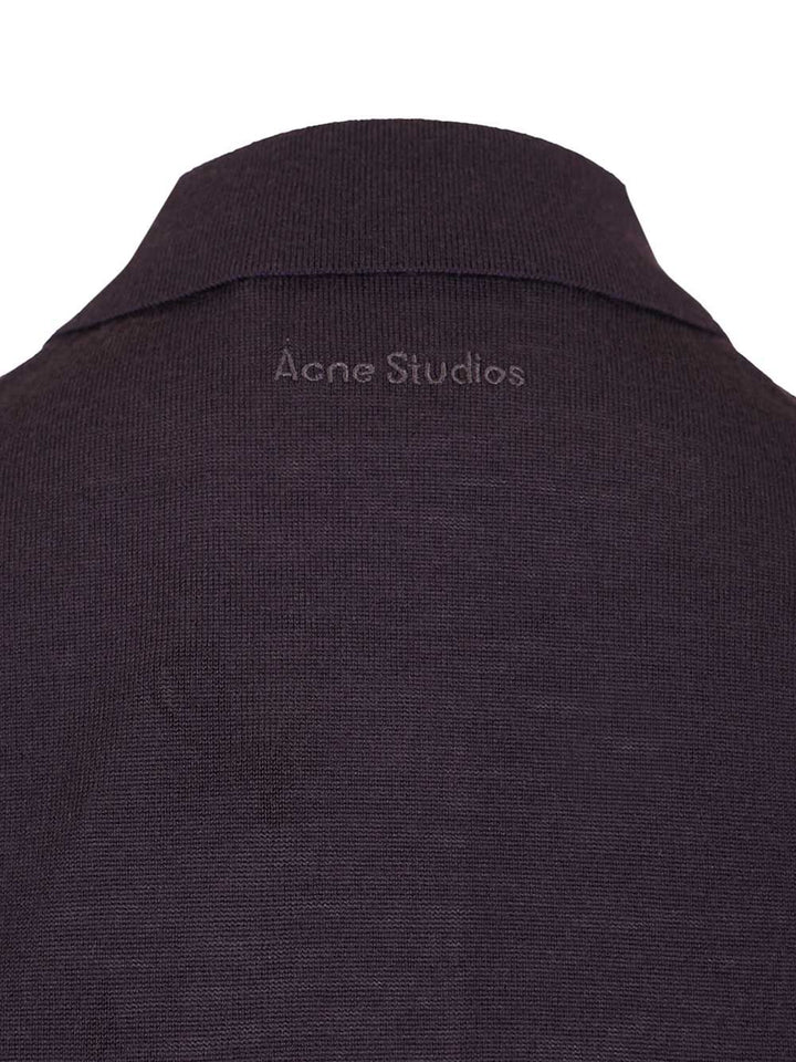 Acne Studios Layered Wool Polo Shirt T-Shirt - Violet | 7fbcc283a3acf1f3c55f5bb707221eef7e83f778