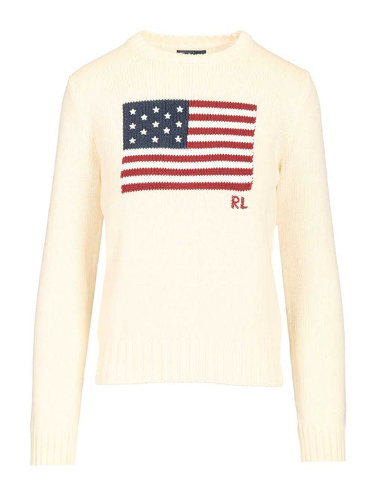 Crew Neck Sweater Knitwear Beige