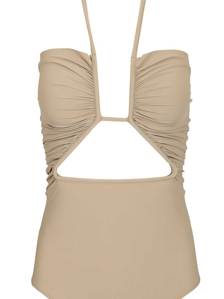 Rick Owens Prong One-Piece Swimsuit With Cut-Out Swimwear - Beige | f531f3bbd621e83b96b231ff34d6bcc60e36fe03