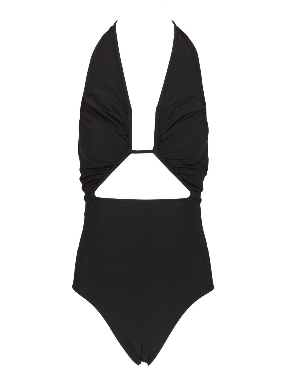 Rick Owens Halter Prong One-Piece Swimsuit Swimwear - Black | 7d179819bd9b2197f1e9dd664adc1d8dfa6ec99a