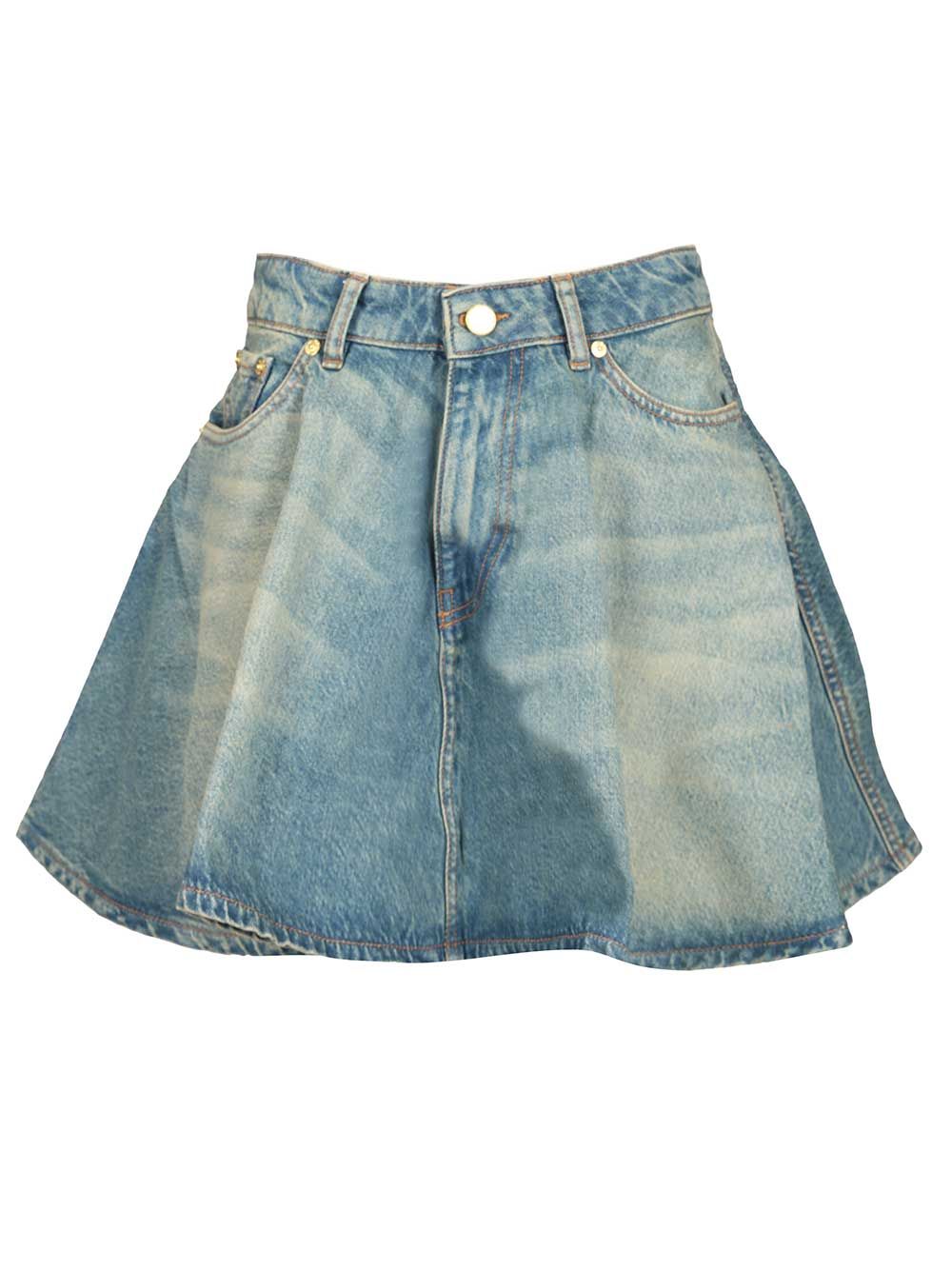 Ganni Tint Rigid Denim Mini Skirt Skirts - Blue | 4beae5fae08dfa6f4c310369c367a08daa24051b