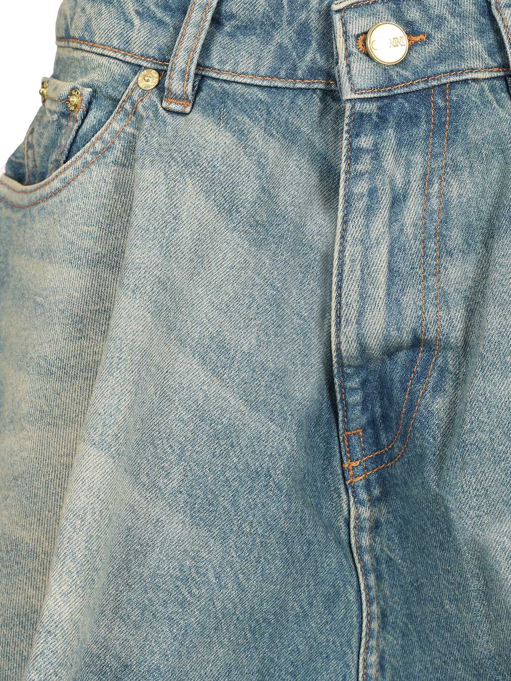 Ganni Tint Rigid Denim Mini Skirt Skirts - Blue | 6b9154b1b051e42cfca1547086aefcebe373190b