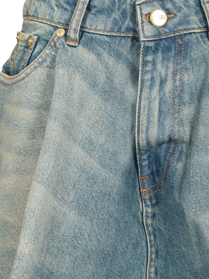 Ganni Tint Rigid Denim Mini Skirt Skirts - Blue | 6b9154b1b051e42cfca1547086aefcebe373190b