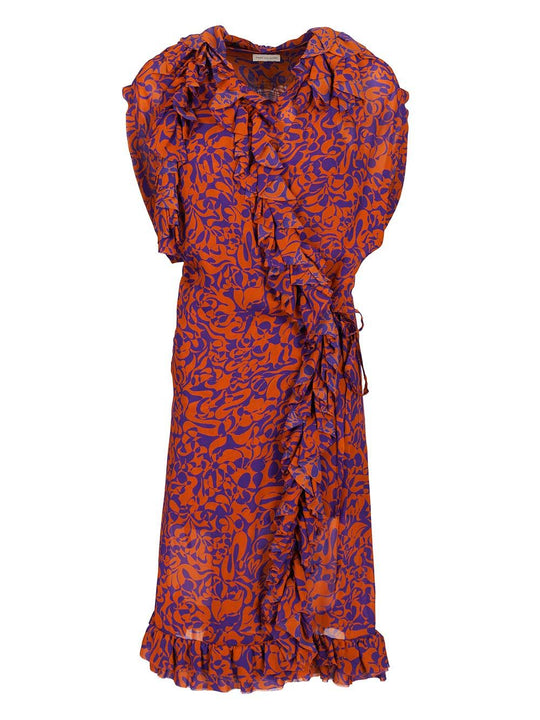 Printed Dress With Ruffles Dresses Multicolor