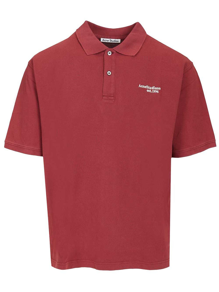 Acne Studios Organic Cotton Polo shirt - Red | e660593a7b1f456eae68c85a1b92a300284a8921
