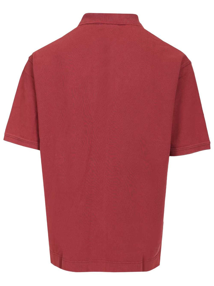 Acne Studios Organic Cotton Polo shirt - Red | 9c83a1b037f7a6e651bddaca9bb40ac8db36ab16