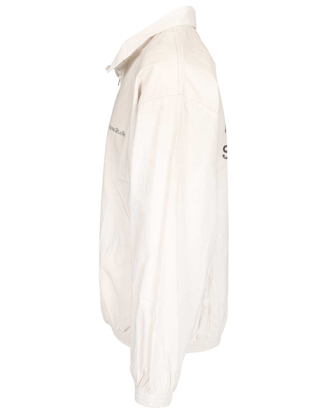 Acne Studios Zip-Up Jacket With Logo Jackets - White | 270e134dab348d6eb2ae54d3cbf8ea3a3cfd601a
