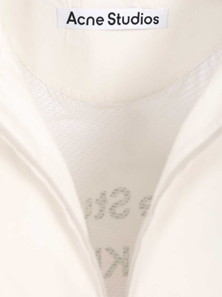 Acne Studios Zip-Up Jacket With Logo Jackets - White | 4dad6c03d25670fb32f0307560a0892a9f743d71