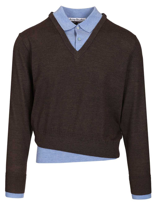 Layered Wool Sweater Sweatshirts Brown