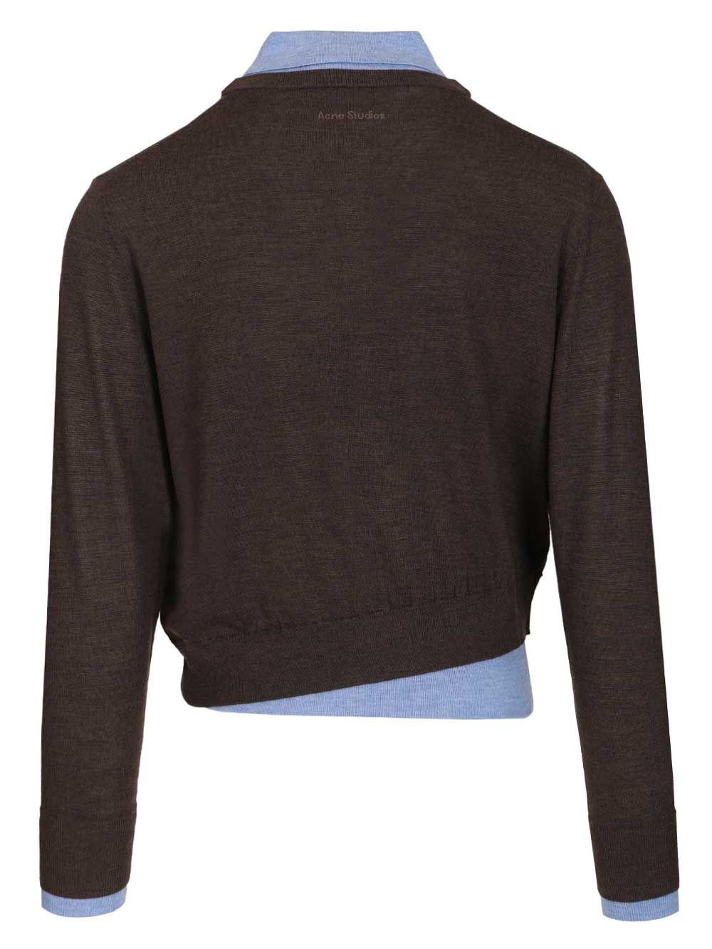 Acne Studios Layered Wool Sweater Sweatshirts - Brown | c651d8550dd8d3385ba867678acb42e8f48b0055