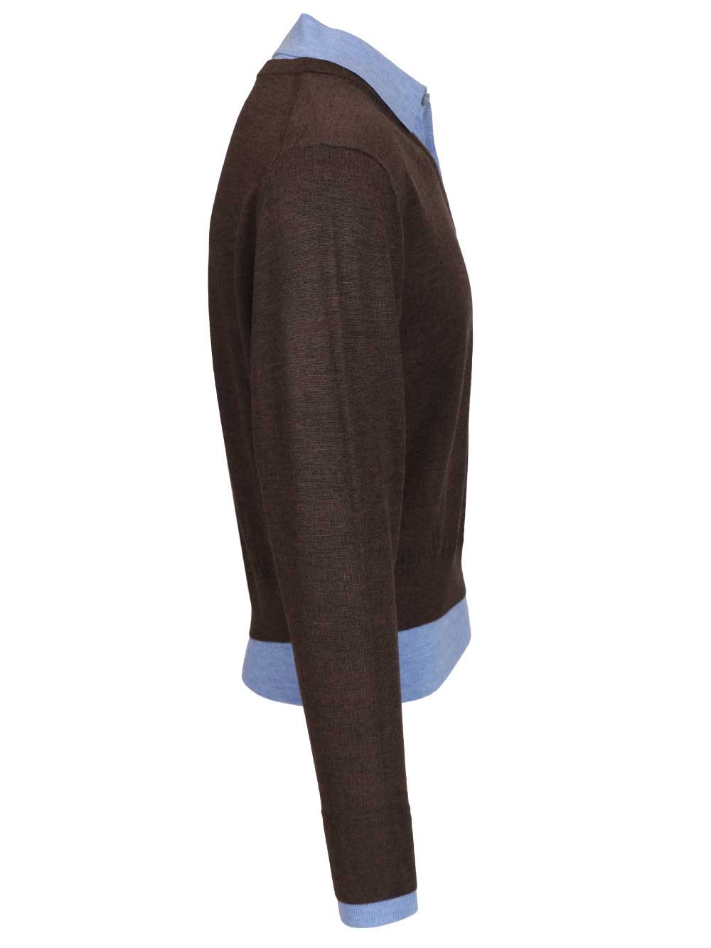 Acne Studios Layered Wool Sweater Sweatshirts - Brown | 2b8c4cf908d6cb035c3462c891456b62fea18967