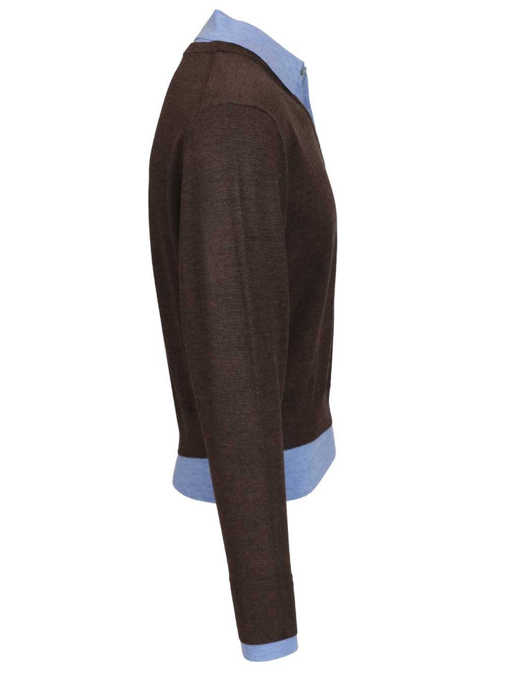 Acne Studios Layered Wool Sweater Sweatshirts - Brown | 2b8c4cf908d6cb035c3462c891456b62fea18967