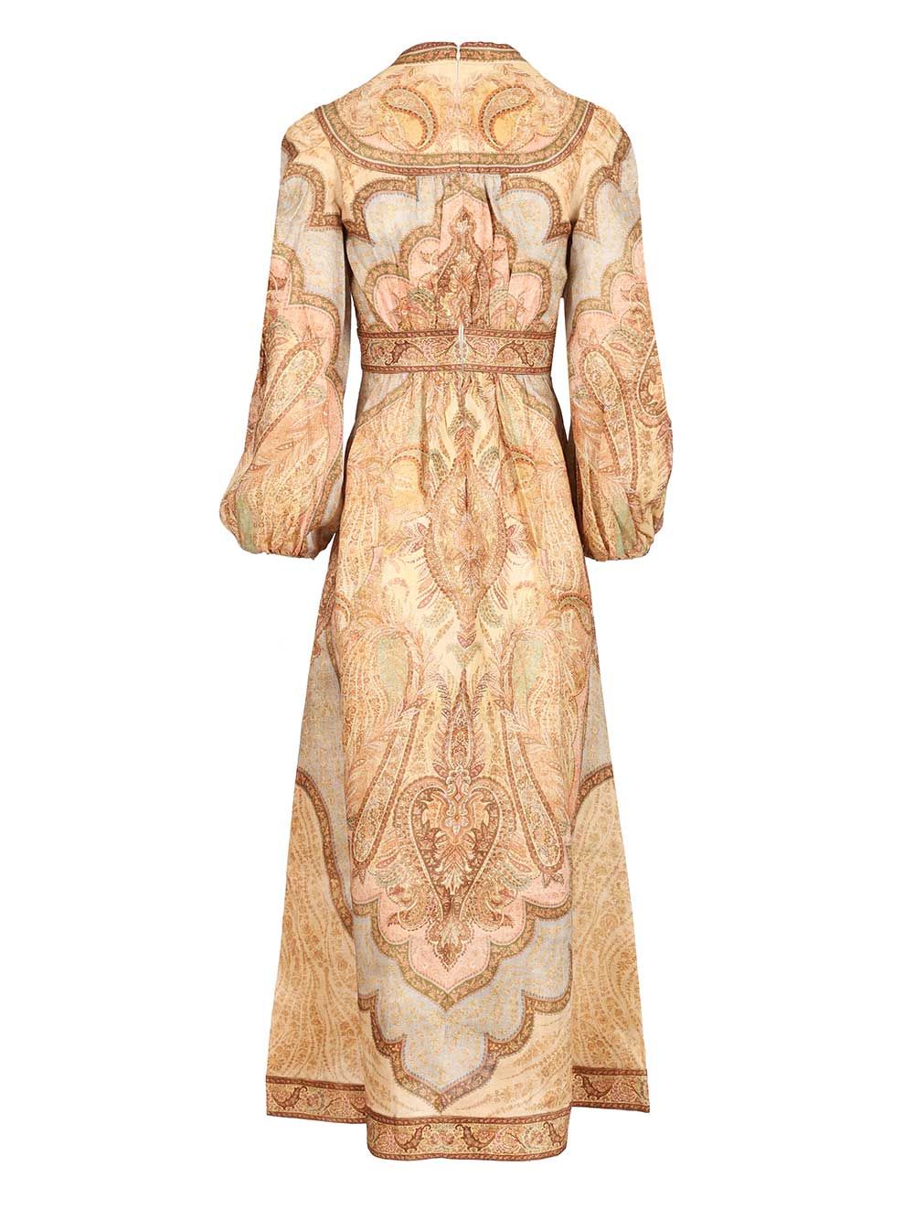 Zimmermann Wanderlust Low-Cut Midi Dress In Tapestry Dresses - Rose | e4e859ccab339675b92349c009efd71fb9d3dc5c
