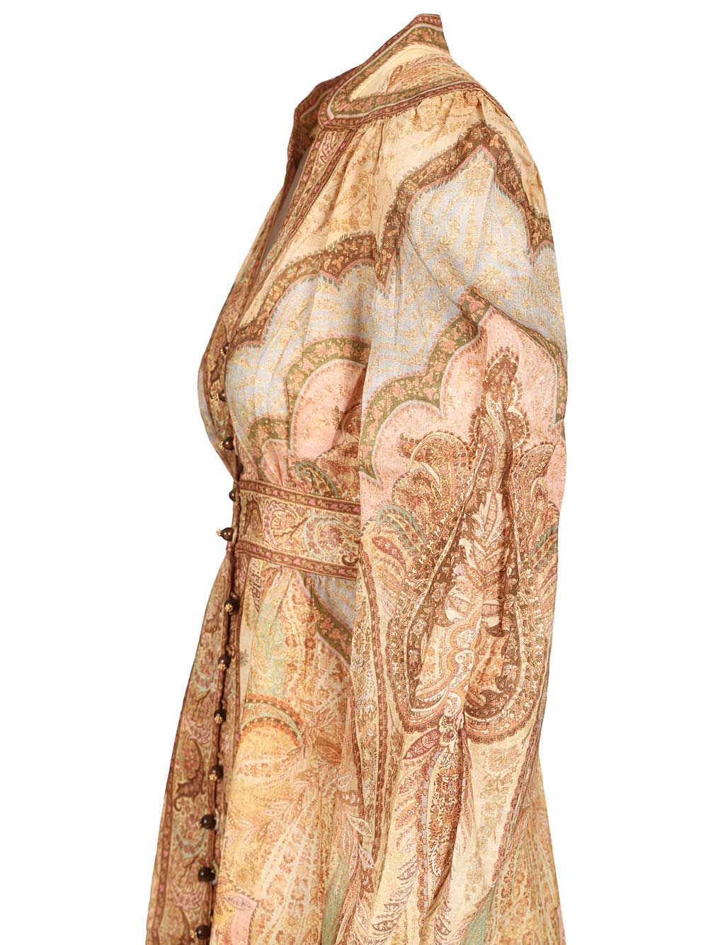 Zimmermann Wanderlust Low-Cut Midi Dress In Tapestry Dresses - Rose | edba17a6843cad397855f0dfd7e89052f67dabeb