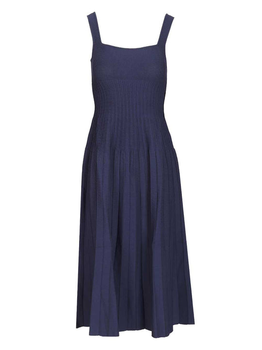 Ellison Knitted Midi Dress Dresses Blue