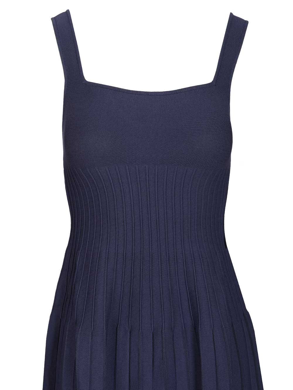 Staud Ellison Knitted Midi Dress Dresses - Blue | e4d8fef4a819a465eb7284a7906a853b7d5213fe