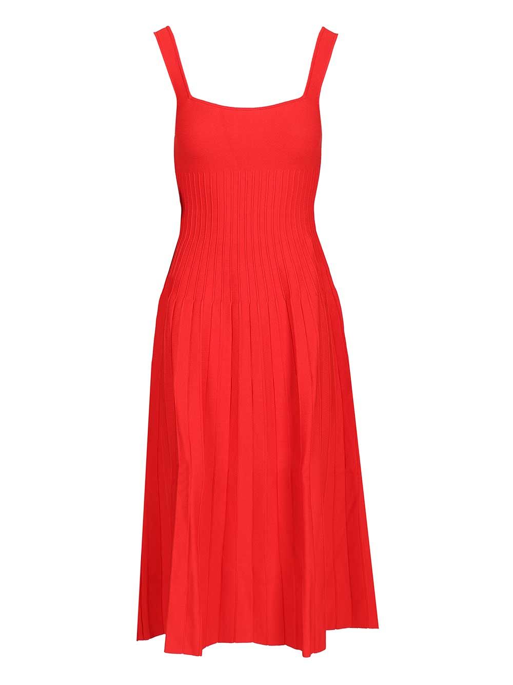Staud Ellison Knitted Midi Dress Dresses - Red | e7cfb32675bf0dbdf0a63cf007ccd9760eb8ca66