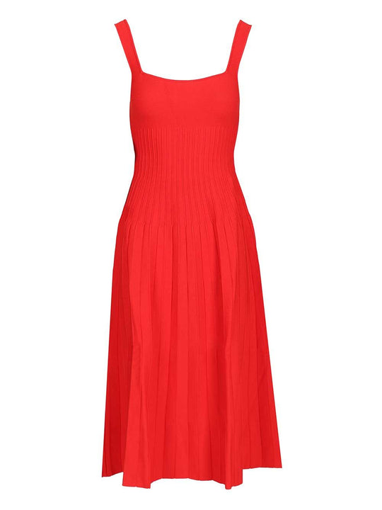 Ellison Knitted Midi Dress Dresses Red