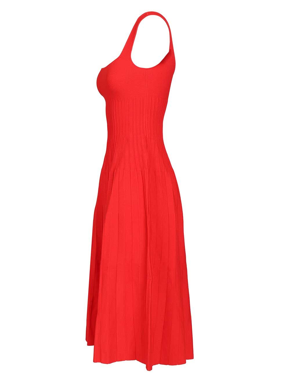 Staud Ellison Knitted Midi Dress Dresses - Red | 0cf654255963e2eaa9f8931fe3630444acc01ca6