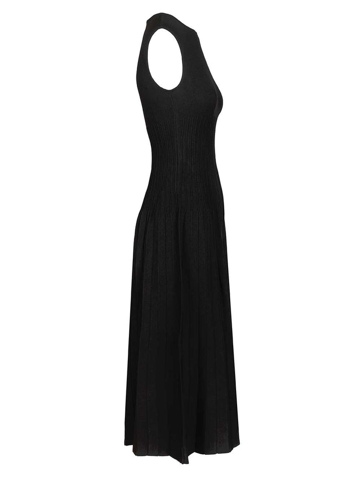Staud Elyse Dress Knitted Midi Dress Dresses - Black | 7c29a316a537fc794884ef740936a2cf86c01b65