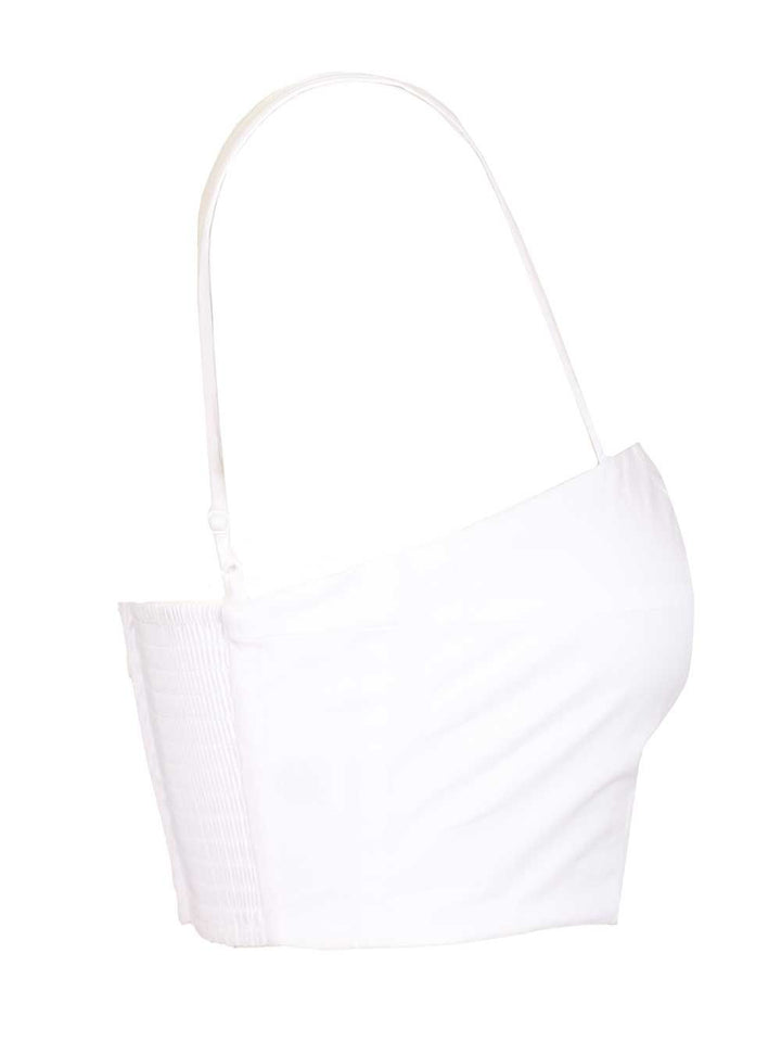 Staud Federico Short Tank Top In Cotton Poplin Tops - White | 2f79e3b381649b3fb65e60865ea305d46583c793