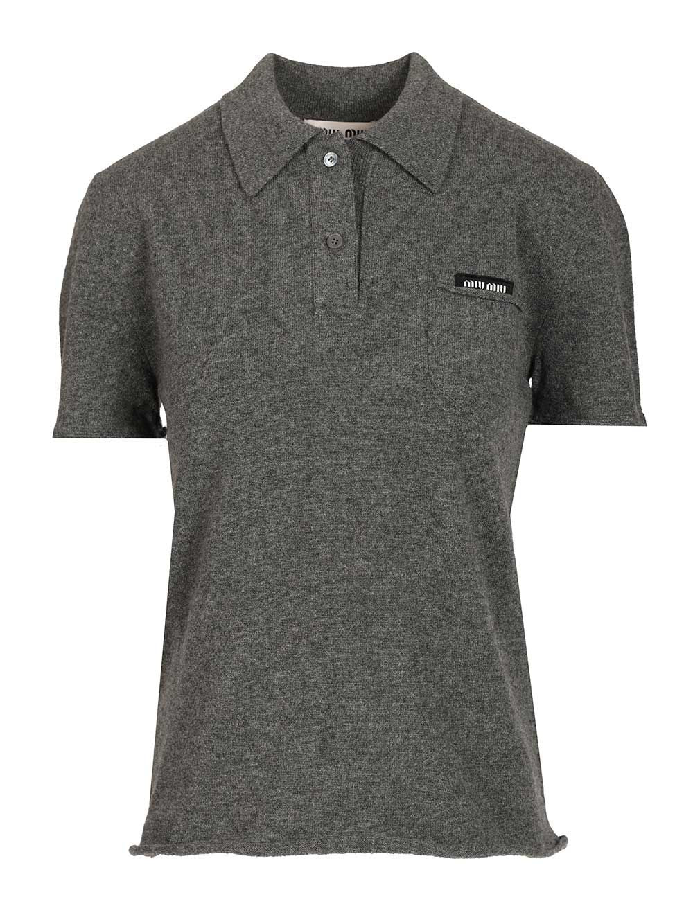 Miu Miu Cashmere Polo shirt - Grey | 45a9ba30914c12abeb5f3091b541fa48d164e345
